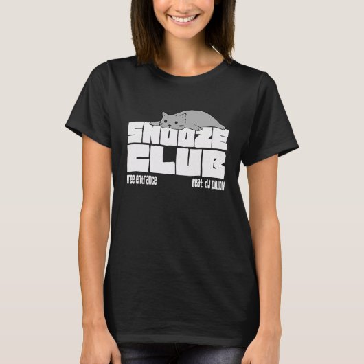 Snoozeクラブ フリーエンターンス Feat. DJ枕 睡眠 Tシャツ (正面)