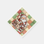 Snoozing Santa Claus On Christmas Eve スタンダードカクテルナプキン (角)