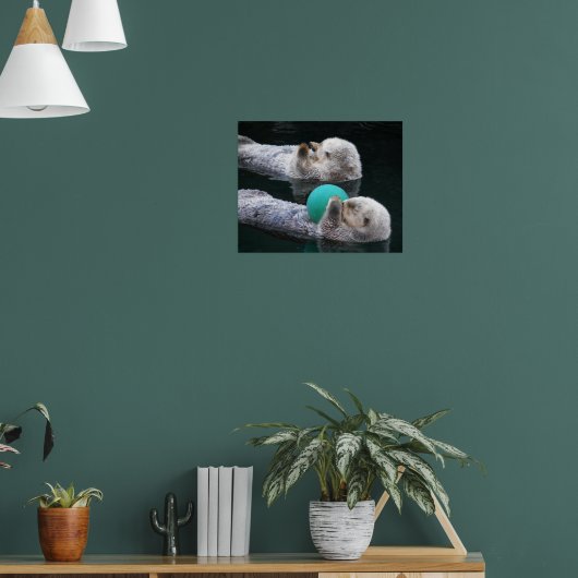 Snoozing Sea Otters Photographic ポスター (リビング1)