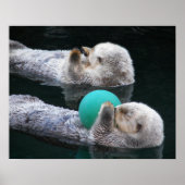 Snoozing Sea Otters Photographic ポスター (正面)
