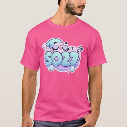 SNOOZY – ドリーミー&かわいいスリープロゴ Tシャツ (正面)