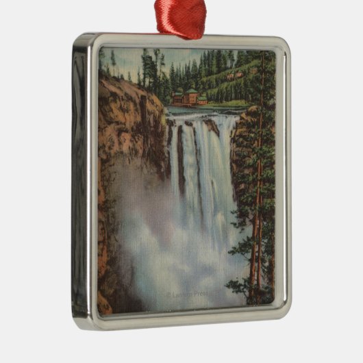 Snoqualmieの滝、WA -上の滝の眺め メタルオーナメント (右)