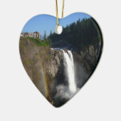 Snoqualmieはワシントン州下ります セラミックオーナメント (左)