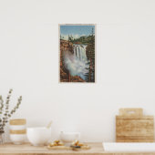 Snoqualmie滝, WA – トップの滝の表示 ポスター (キッチン)