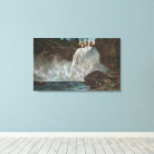 Snoqualmie滝, WA – 下部の滝の表示 キャンバスプリント (インサイチュ (ウッドフロア))