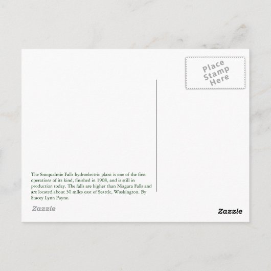 Snoqualmie秋はがき ポストカード (裏面)