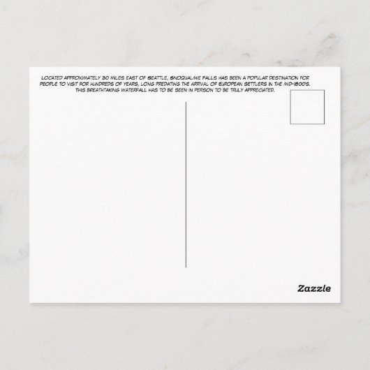 Snoqualmie秋はがき ポストカード (裏面)