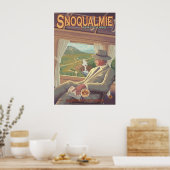 Snoqualmie秋By Air, Washington Travelポスター ポスター (キッチン)