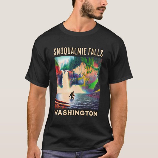 Snoqualmie Fallsワシントンシャツサスカッチ Tシャツ (正面)