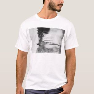 Snoqualmie、WA -滝およびロッジの写真 Tシャツ