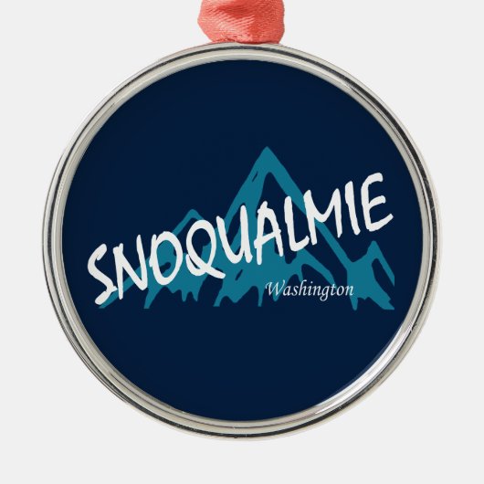 Snoqualmie Washington Mountains メタルオーナメント (正面)
