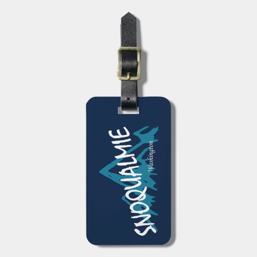 Snoqualmie Washington Mountains ラゲッジタグ (正面縦)