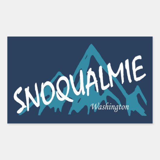 Snoqualmie Washington Mountains 長方形シール (正面)