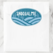 Snoqualmie Washington Outdoors 楕円形シール (バッグ)