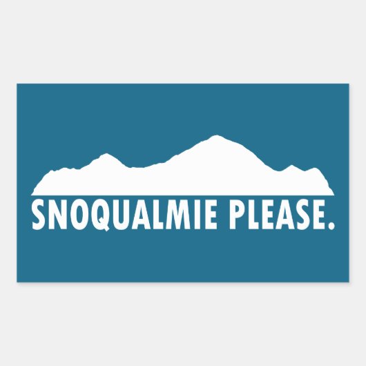 Snoqualmie Washington Please 長方形シール (正面)