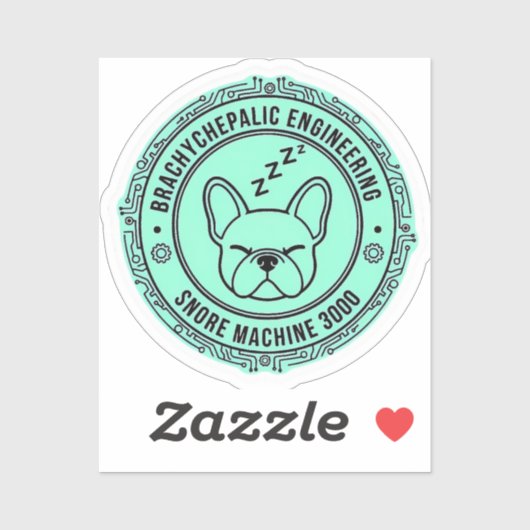 Snore Machine 3000 French Bulldog Tech Funny Dog シール (シート)