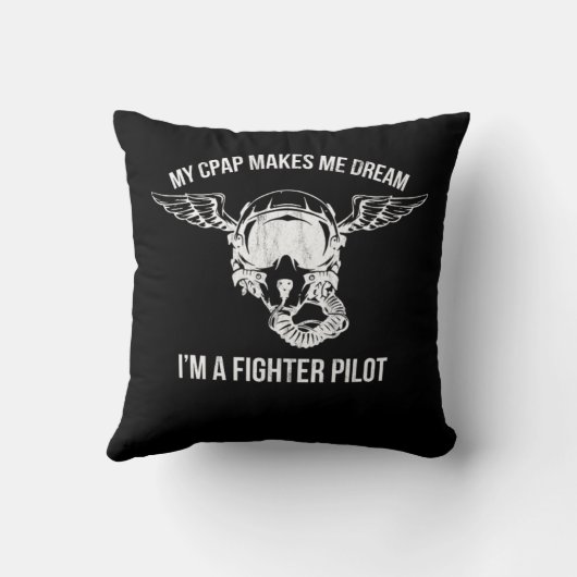 Snoring Cpap As A Fighter Pilot Mask Funny  クッション (裏面)