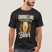Snorkeling Powered By Beer Snorkel Scuba Diver Div Tシャツ (正面)
