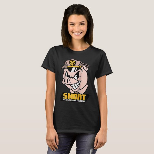Snort侵入検知 豚のサイバーセキュリティ セキュリティ tシャツ (正面フル)