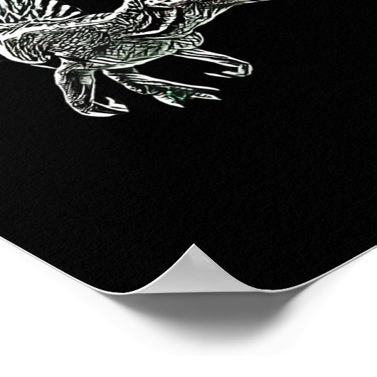 Snosaurus Motif Dinosaur Prehistoric Predator Dino ポスター (角)