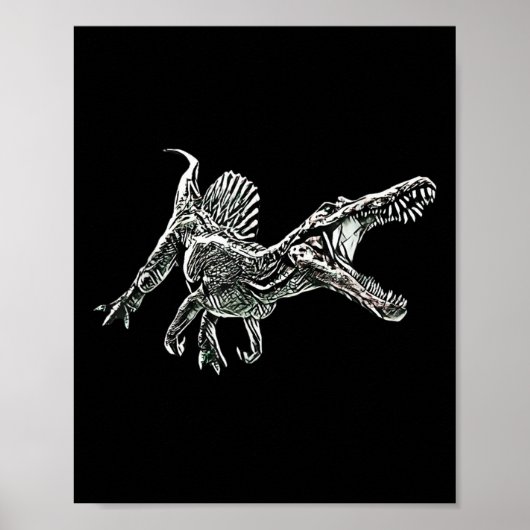 Snosaurus Motif Dinosaur Prehistoric Predator Dino ポスター (正面)