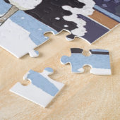 Snow休日のボルゾイの女性 ジグソーパズル (側面)