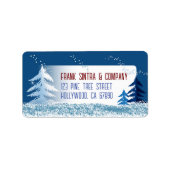 Snow and Trees Christmas Card Address Labels ラベル (正面)