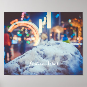 Snow and winter lights ポスター