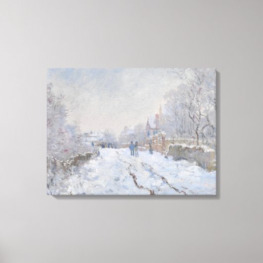 Snow at Argenteuil (by Claude Monet) キャンバスプリント (正面)
