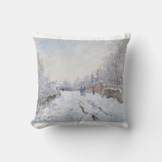 Snow at Argenteuil by Claude Monet クッション (正面)