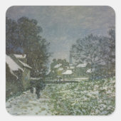 Snow at Argenteuil by Claude Monet スクエアシール (正面)