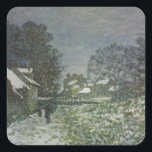 Snow at Argenteuil by Claude Monet スクエアシール<br><div class="desc">Claude MonetによるArgenteuil II (1874)での雪は、ヴィンテージの印象派の素晴らし美術風景絵画である。フランスのアルゼンテウイルで木々や家が背景の雪のシーンが見られる冬の日。アーティストについて：クロード・モネ(1840-1926)は印象派の運動の創始者であフランスのり絵画、その絵画の大部分は「空中に浮かぶ」（野外に浮かぶ）スタイル印象派の風景である。</div>