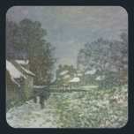 Snow at Argenteuil by Claude Monet スクエアシール<br><div class="desc">Claude MonetによるArgenteuil II (1874)での雪は、ヴィンテージの印象派の素晴らし美術風景絵画である。フランスのアルゼンテウイルで木々や家が背景の雪のシーンが見られる冬の日。アーティストについて：クロード・モネ(1840-1926)は印象派の運動の創始者であフランスのり絵画、その絵画の大部分は「空中に浮かぶ」（野外に浮かぶ）スタイル印象派の風景である。</div>