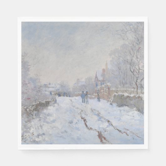 Snow at Argenteuil (by Claude Monet) スタンダードランチョンナプキン (正面)