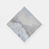 Snow at Argenteuil (by Claude Monet) スタンダードランチョンナプキン (角)