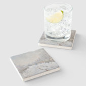 Snow at Argenteuil (by Claude Monet) ストーンコースター (横)