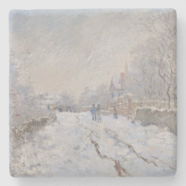 Snow at Argenteuil (by Claude Monet) ストーンコースター