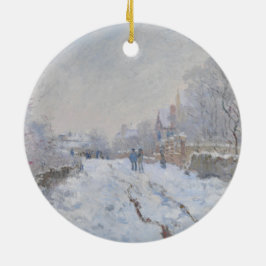 Snow at Argenteuil (by Claude Monet) セラミックオーナメント
