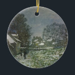 Snow at Argenteuil by Claude Monet セラミックオーナメント<br><div class="desc">Claude MonetによるArgenteuil II (1874)での雪は、ヴィンテージの印象派の素晴らし美術風景絵画である。フランスのアルゼンテウイルで木々や家が背景の雪のシーンが見られる冬の日。アーティストについて：クロード・モネ(1840-1926)は印象派の運動の創始者であフランスのり絵画、その絵画の大部分は「空中に浮かぶ」（野外に浮かぶ）スタイル印象派の風景である。</div>