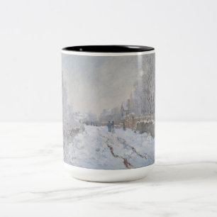 Snow at Argenteuil (by Claude Monet) ツートーンマグカップ