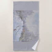 Snow at Argenteuil (by Claude Monet) ビーチタオル (正面)