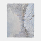 Snow at Argenteuil (by Claude Monet) フリースブランケット (正面)