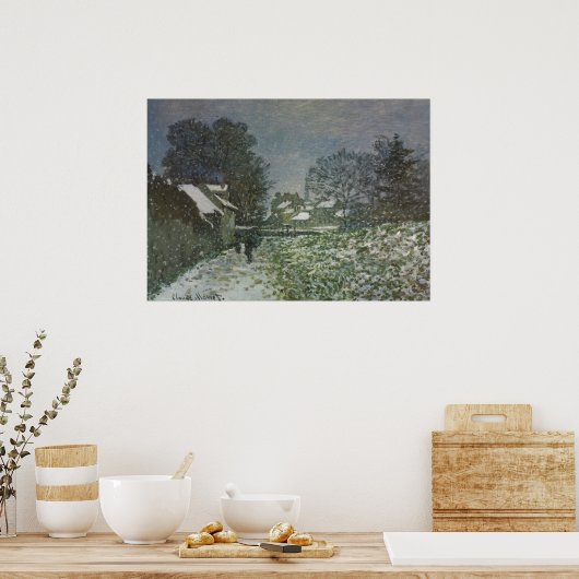 Snow at Argenteuil by Claude Monet ポスター (キッチン)