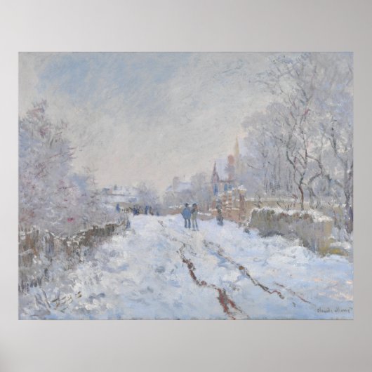 Snow at Argenteuil (by Claude Monet) ポスター (正面)