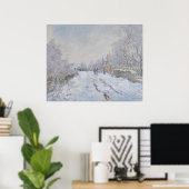 Snow at Argenteuil (by Claude Monet) ポスター (ホームオフィス)