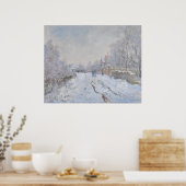 Snow at Argenteuil (by Claude Monet) ポスター (キッチン)