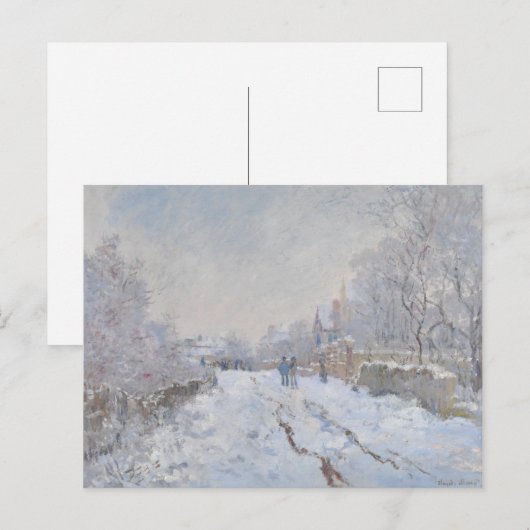 Snow at Argenteuil (by Claude Monet) ポストカード (正面/裏面)