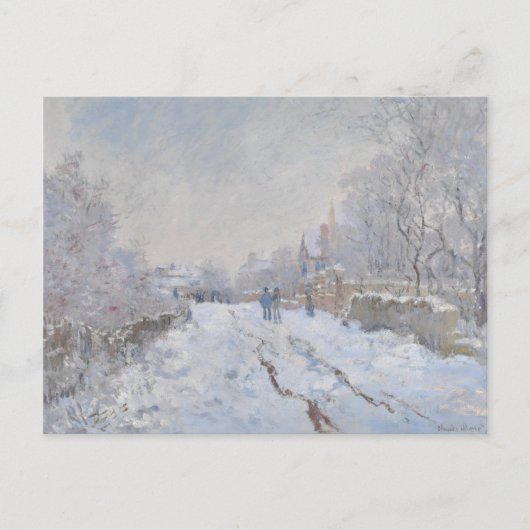 Snow at Argenteuil (by Claude Monet) ポストカード (正面)