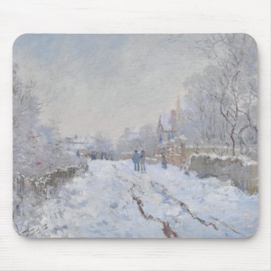 Snow at Argenteuil (by Claude Monet) マウスパッド (正面)