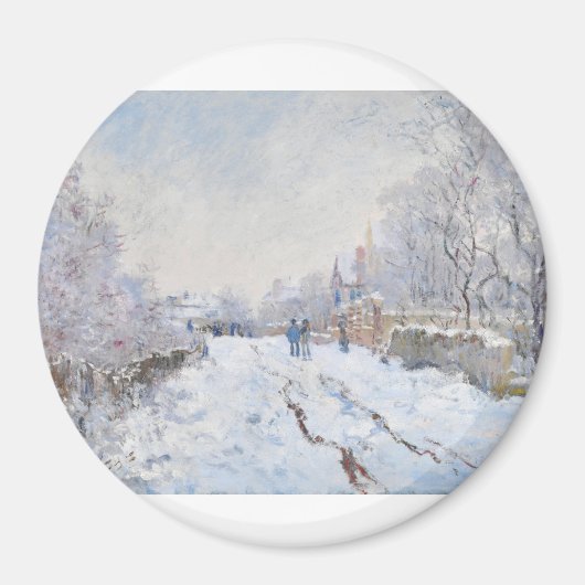 Snow at Argenteuil by Claude Monet マグネット (正面)